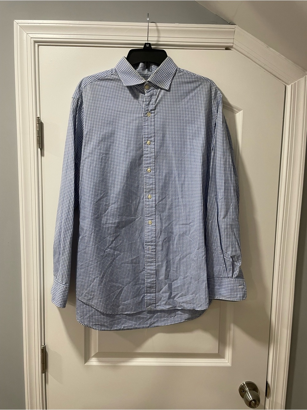 Polo Ralph Lauren Blue and White Micro-Check Dress Shirt